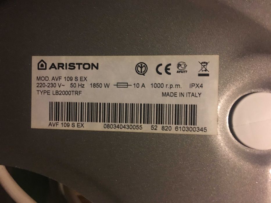 Автоматична пералня Ariston AVF 109S на части