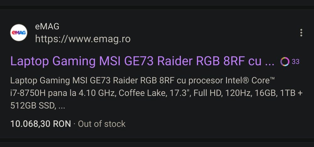 Laptop Gaming MSI GE73 Raider RGB 8RF
