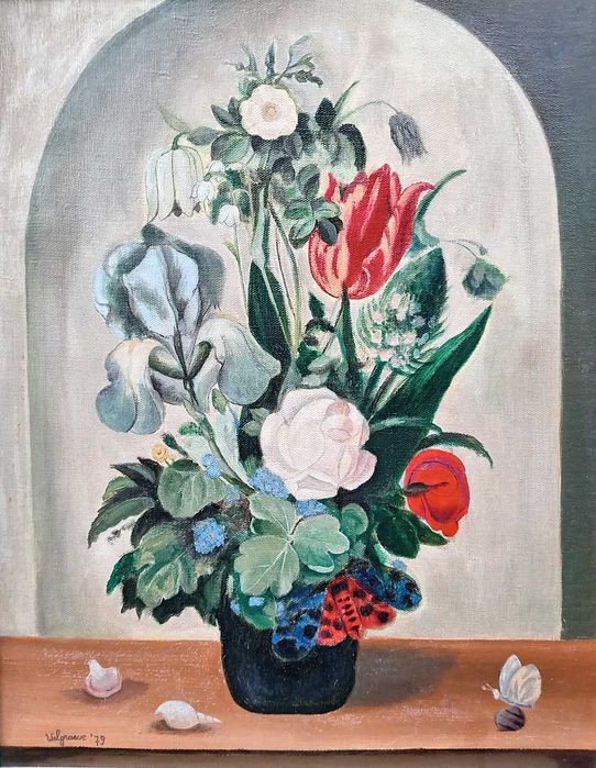 Tablou vechi - armonie florala - semnat si datat Walgraeve `79