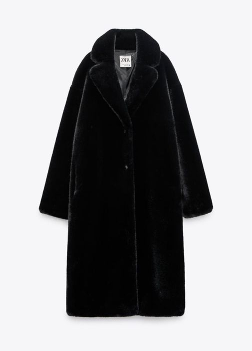 Шубка черная zara