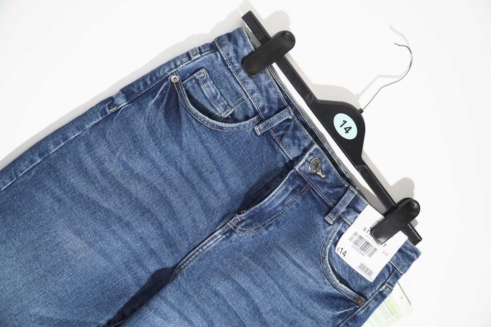 Blugi stretch cu talie inalta George denim marimea UK 14 EU 40