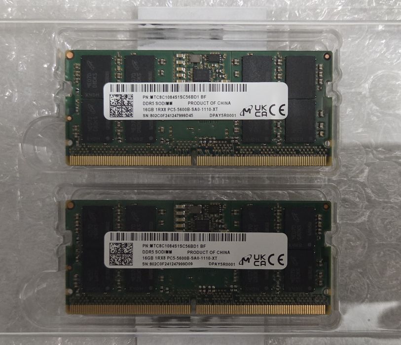Memorie laptop sodimm 32Gb - 2 x 16 Gb DDR5 5600Mhz Samsung / Micron