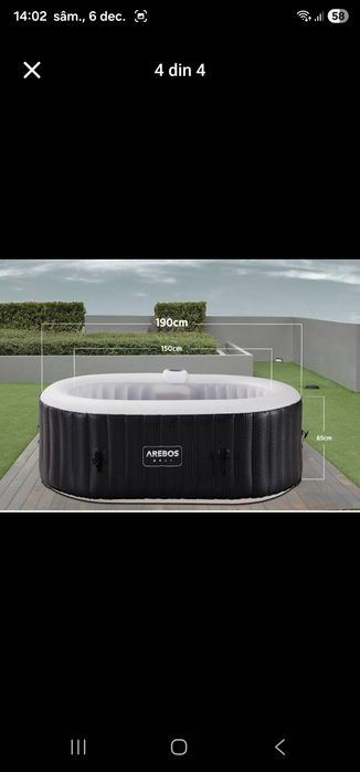 Vând jacuzzi oval cu bule recirculare încălzire pana la 40 grade este