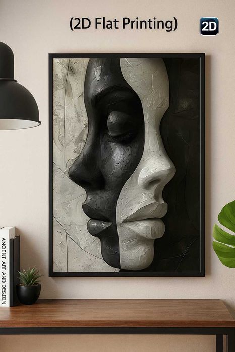 Tablou + Rama Canvas Portret Feminin Abstract – 30x40 cm, decor modern