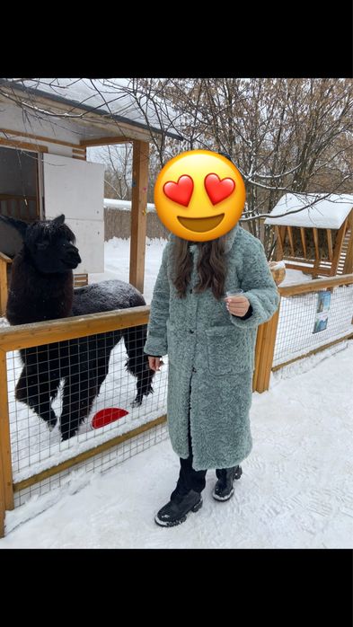 Эко шуба бирюзовая