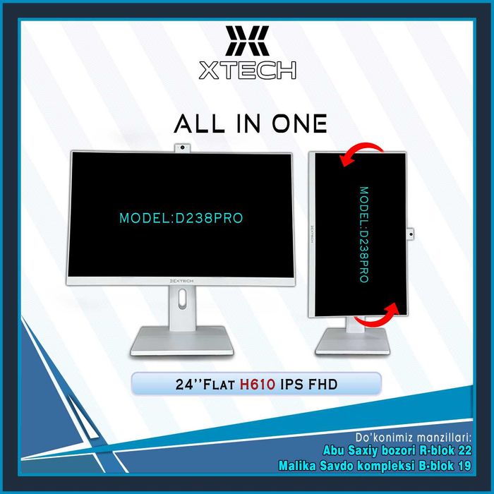 Monoblok XTECH IPS 24" 27" 32" diaganalli