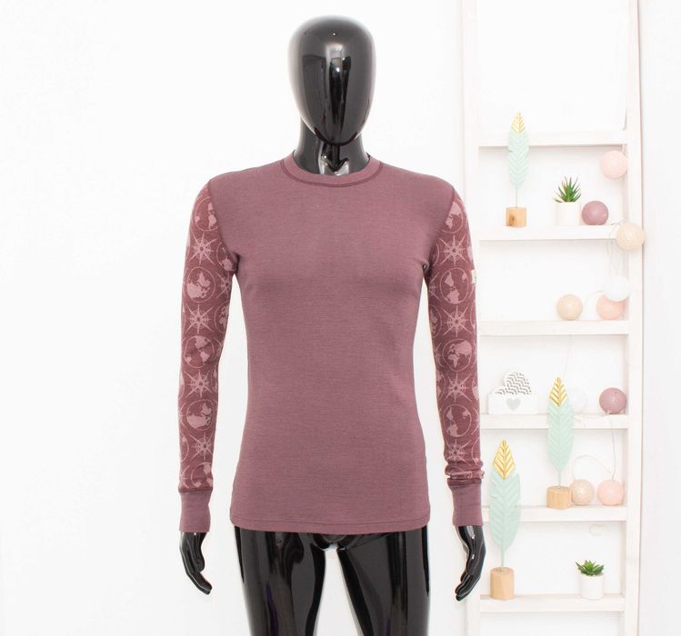 Janus мъжка блуза от мериносна вълна кафява термо бельо дълъг ръкав L