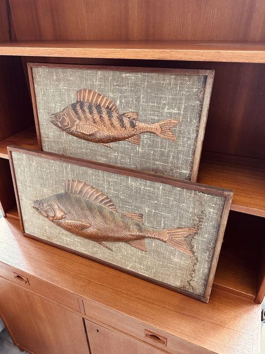 Шведски винтидж декоративни пана с риби от 60-те