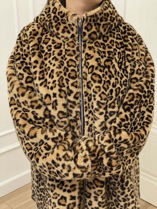Дублёнка искусственная леопард 52 размер