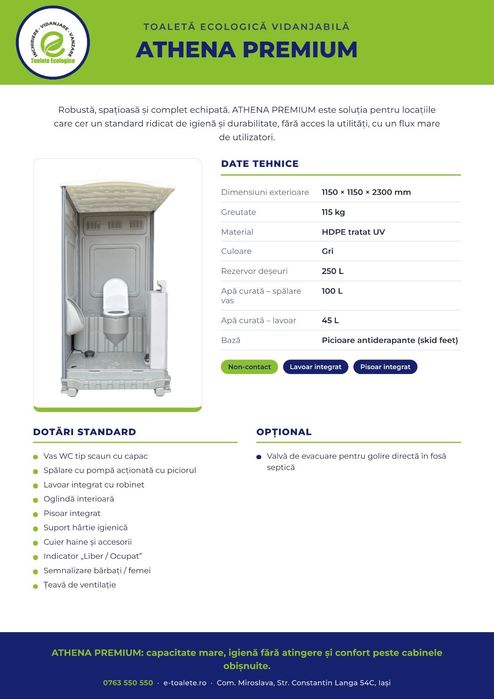 Toalete WC Mobile – Vidanjabile și Racordabile, Vânzare/Închiriere