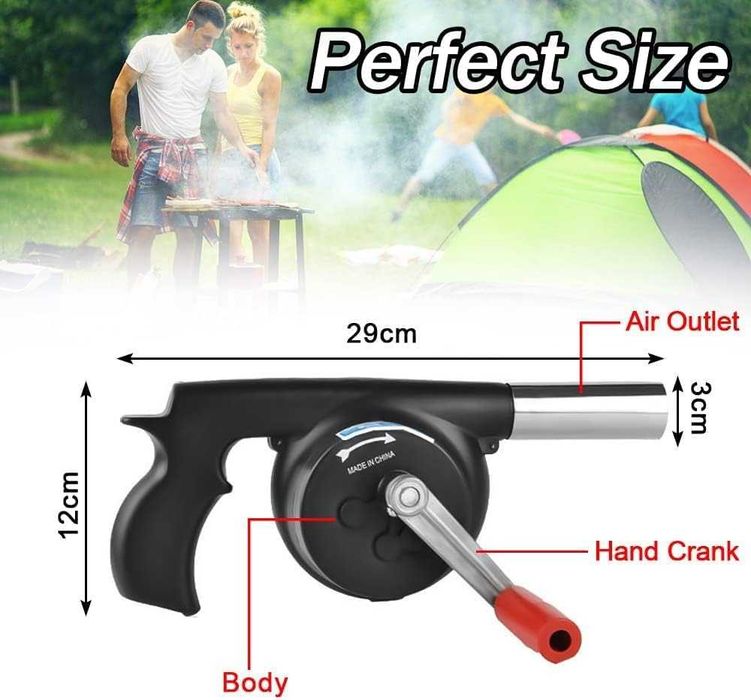 Suflanta manuala pentru aprins focul maner ergonomic duza metalica