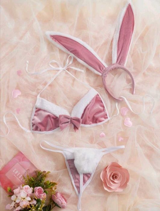 Секси костюм зайче с прашки  уши дамско бельо