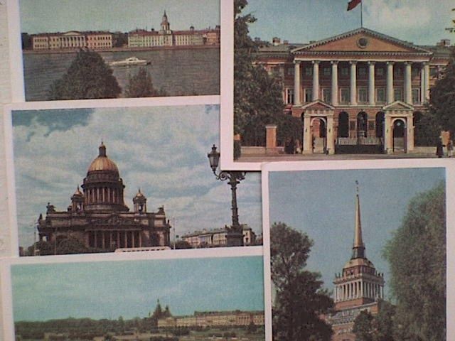 Открытки ретро автомобили  Ленинград Хива и Пушкин