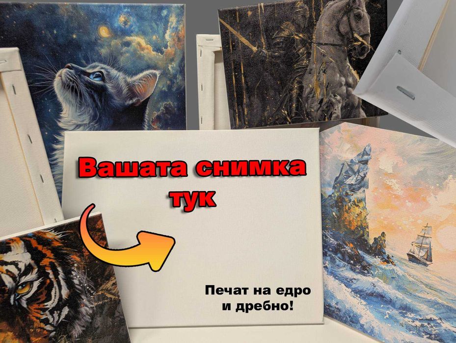 Печат на Канава върху дървена подрамка по Ваша снимка