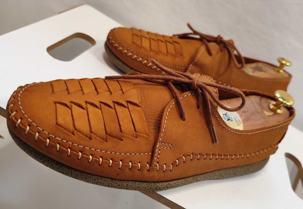 Pantofi casual 42 premium Hardway piele naturala nappa camel