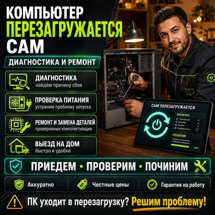 Компьютер перезагружается сам — диагностика и ремонт