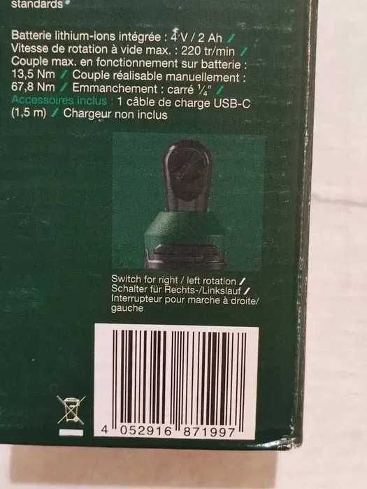 Cheie electrica fără fir cu clichet pe USB-C, PARKSIDE® PAR 4 A1 noua