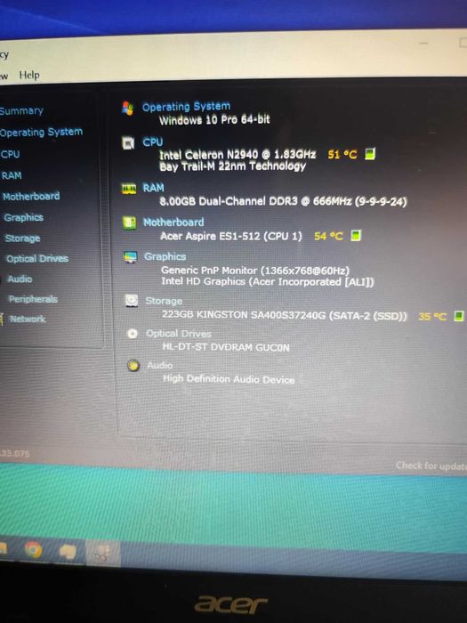 Laptop Acer Aspire ES1-512 – upgrade-uri + mentenanta recent facuta