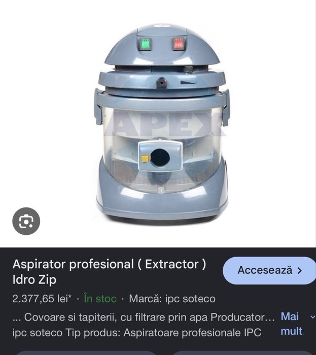 Aspirator Curațator Tapițerie covoare IDRO ZIp