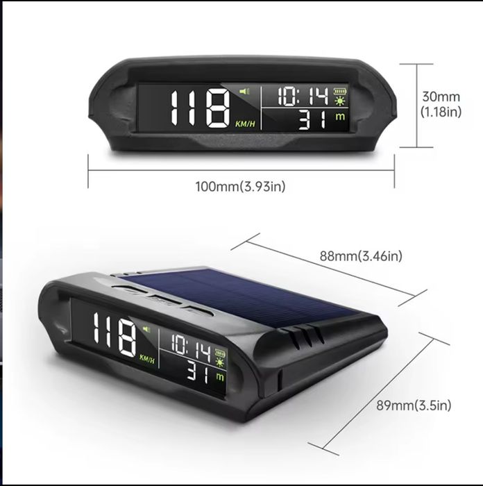 GPS скоростомер, HUD дисплей със соларна батерия. За автомобили, АТВ, лодки и др.