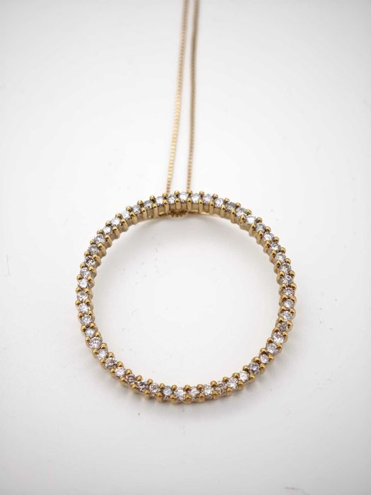 Colier 10k cu diamante naturale model Circle of life