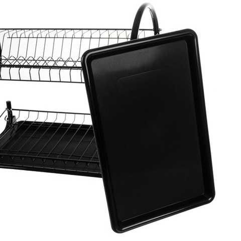 Двуетажна сушилня за съдове,  поставка за чаша и тава за отцеждане