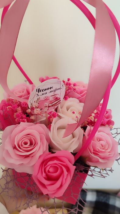 Букет от сапунени рози