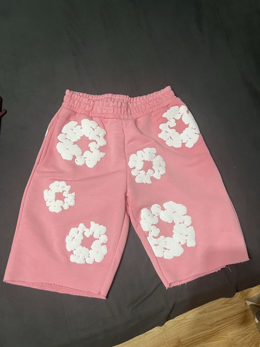 pantaloni scurti denim tears roz