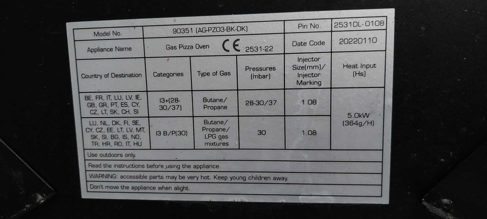 Газова фурна за пици
