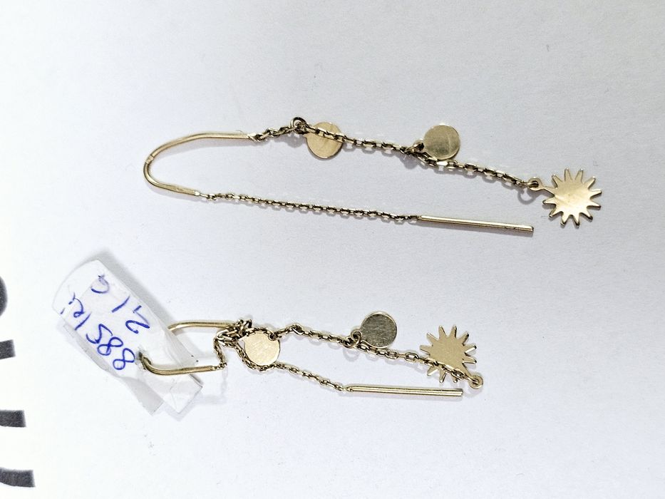 Vand cercei din aur 14 k 2.1 g cod 598