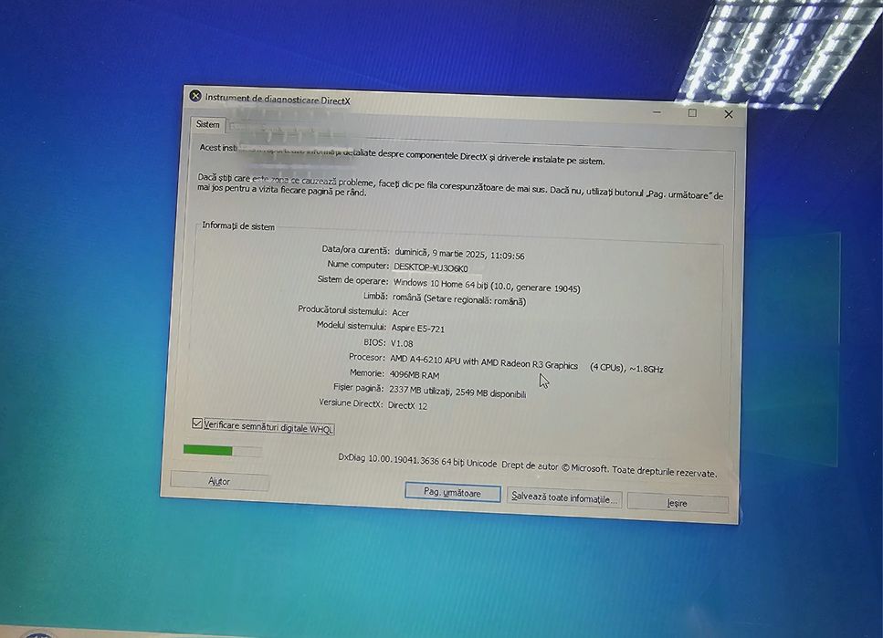 Acer E5 721 series AMD A4 Zeus Amanet 8136