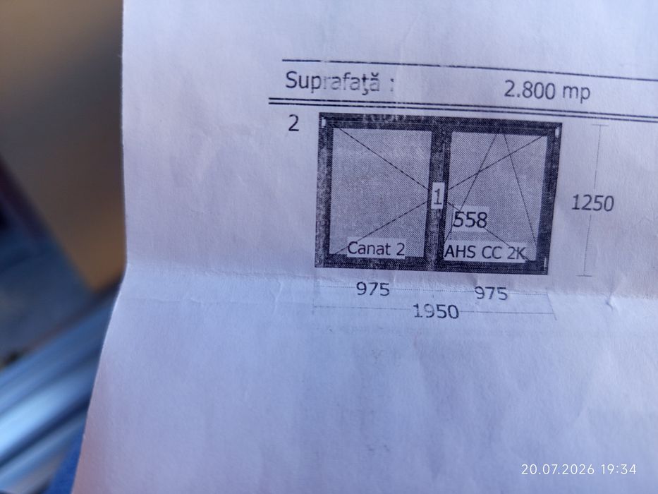 Geam termopan alb cu o singura deschidere