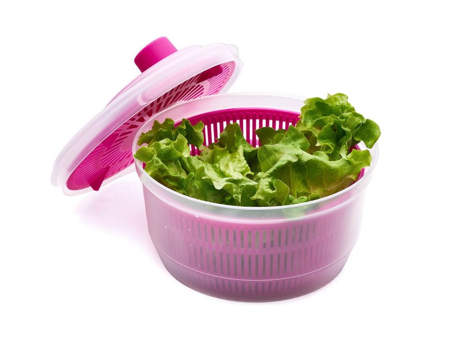 Цедка с купа за измиване на салата VANORA HOME, 20.5 см, Розова