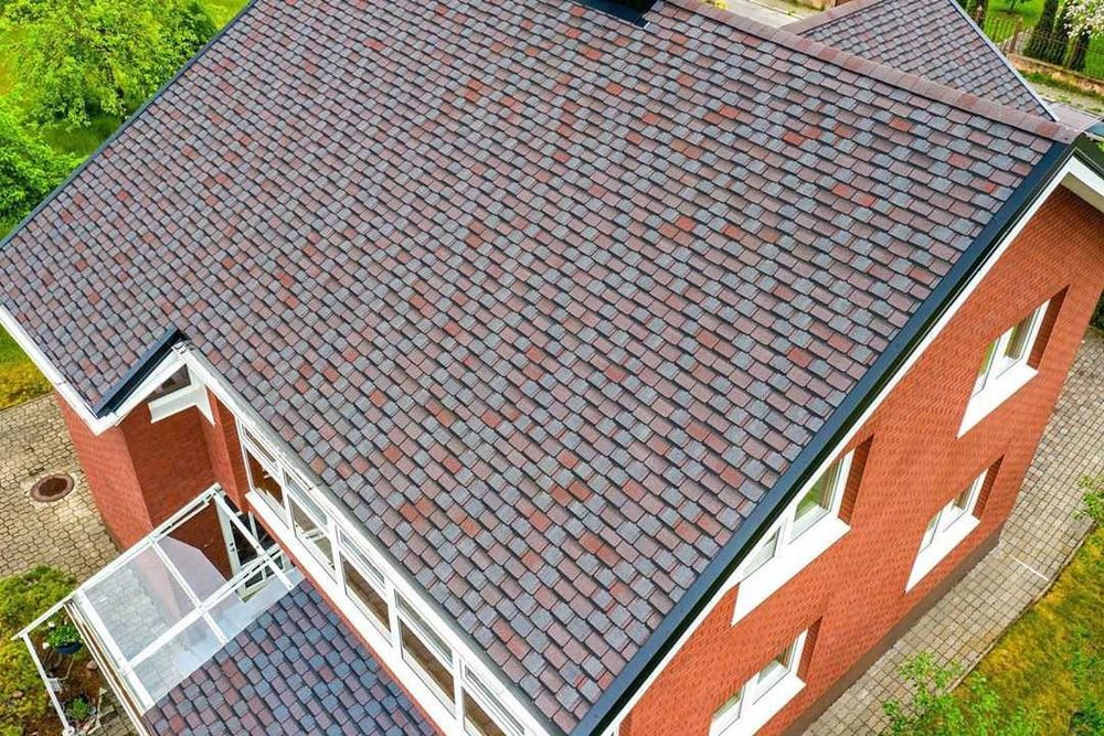 Гибкая черепица шинглас Континент. Металлочерепица, сайдинг, кирпич.