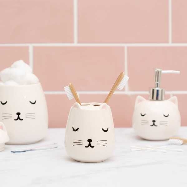 Suport periuta de dinti in forma de pisica