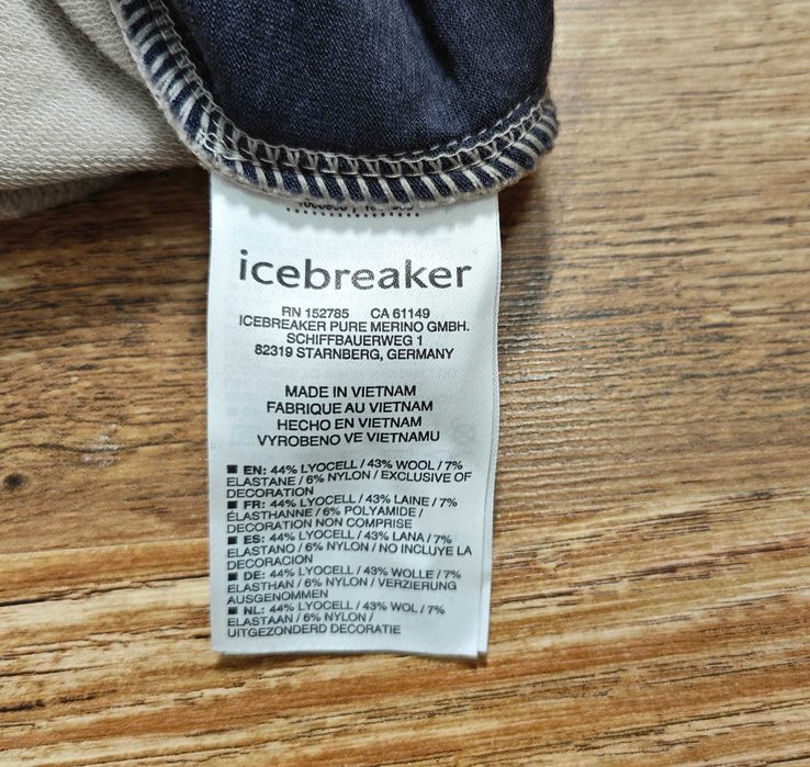 Icebreaker Мериносова вълна с качулка мъжка фланелка размер М