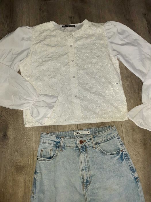 Set dama xs-s camasa si blugi zara