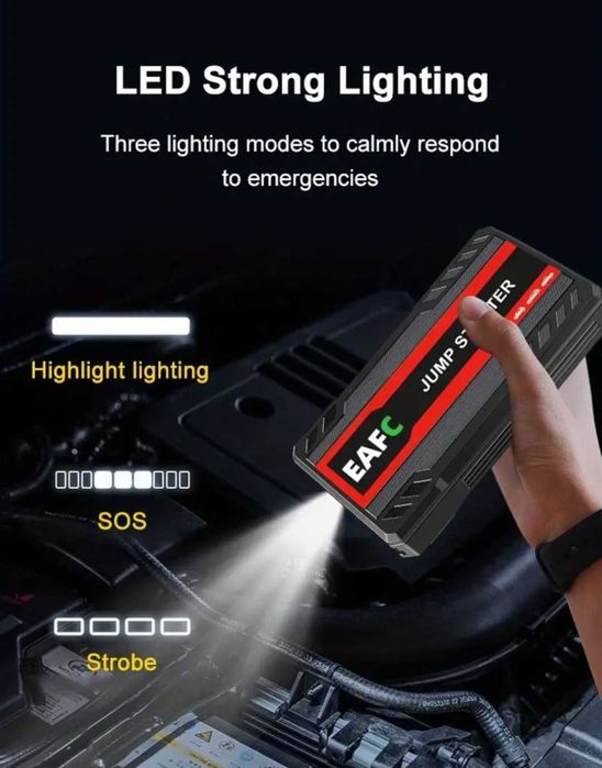 Starter Auto Pornire auto moto cu Power Bank și lanterna LED