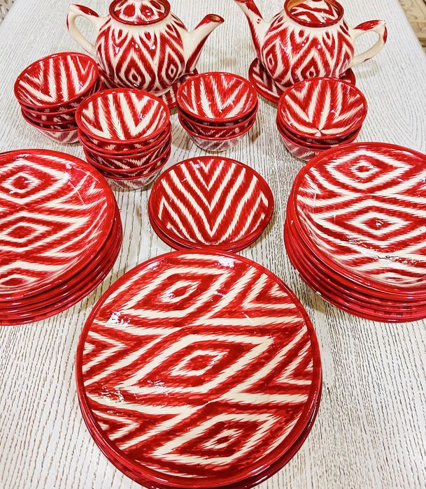 Chini idish ,sopol idish,piola choynak tarelka,atlas,30 tali