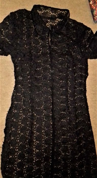 От кутюр платье классика супер кач-во черное кружево для стройн с чехл