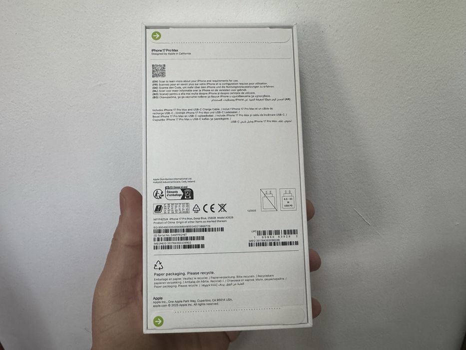 Iphone 17 Pro Max, 256 gb, Deep Blue, Nou!