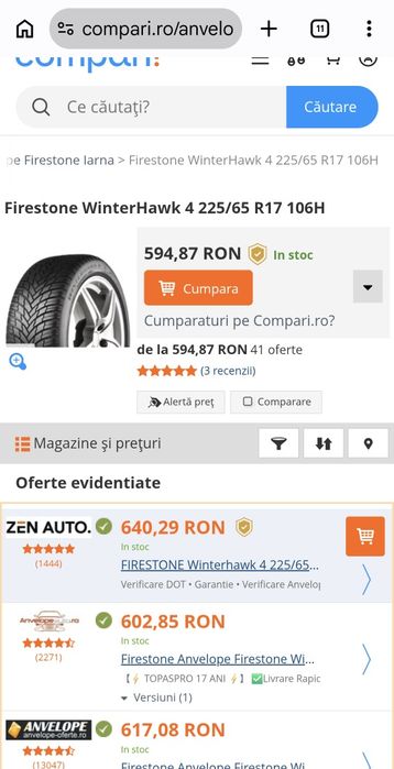 Vand set cauciucuri iarna Firestone Winterhawk4 2025