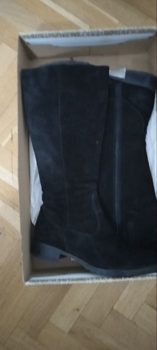 Cizme lungi piele întoarsă cu fermoar,38