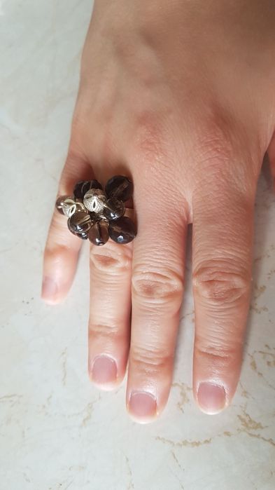 Superb inel dama argint 925 masiv,model eternitate,cuart funuriu