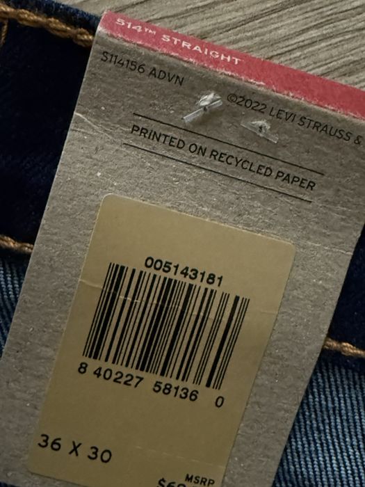 Blugi LEVIS 514 Indigo Barbati | Marime 36 x 30 (Talie 94 cm)