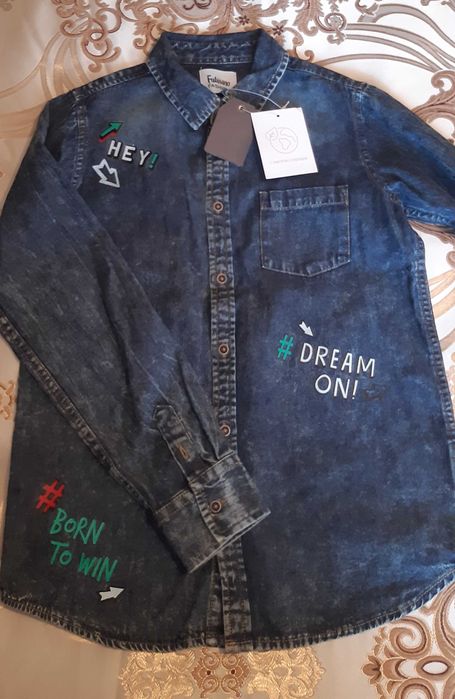 Рубашка джинсовая новар р.140 на 9-10 лет