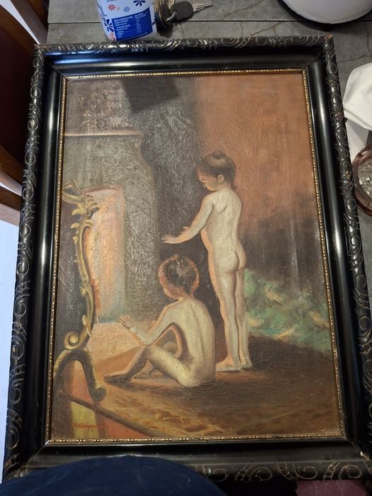 Vând pictură în ulei foarte veche