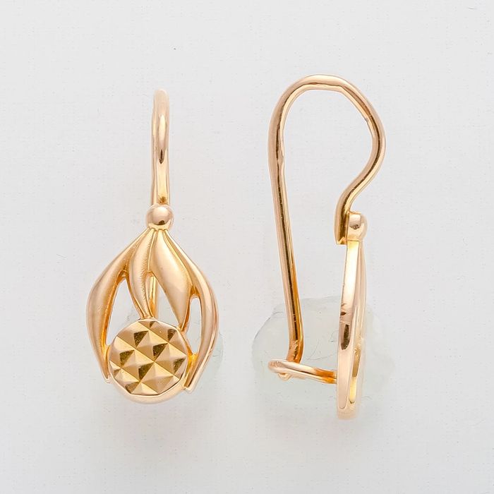 Золотые серьги 583 пробы Ананасики