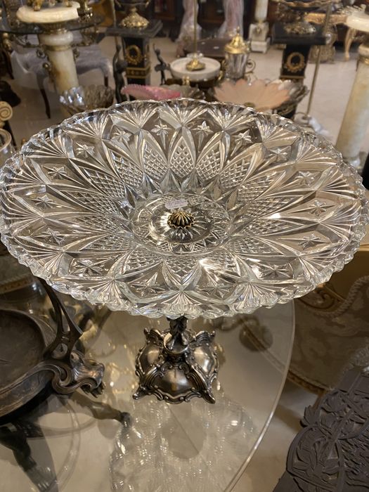 Fructiera cristal/bronz argintat