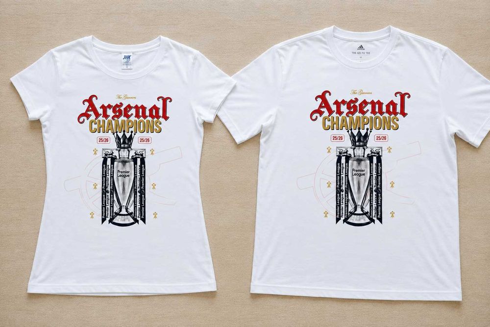 Фен тениски на Арсенал Шампион 2026!ARSENAL CHAMPIONS 25/26!